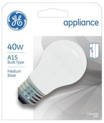 Ge Appliance Light Bulb Inside Frost 40 W 355 Lumens A15 Med Base 3-1 2 In. Carded