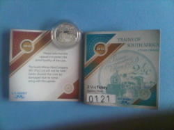 2015 Trains Of South Africa Steam Train 2-1 2 C Silver Tickey Proofed & Certified