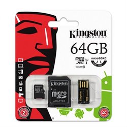 Kingston MBLY10G2 64GB MicroSDXC Flash Memory Card with Reader & Adapter