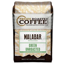 Green Unroasted Coffee Beans 5 Lb. Bag Fresh Roasted Coffee Llc. Monsooned Malabar
