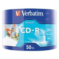 Verbatim Wagon Wheel of 50 4.7GB Matt Silver DVD-R Discs