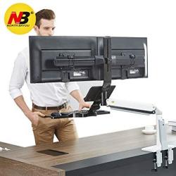 FC24-2A:DUAL Monitor Sit Stand Desk Mount Height Adjustable Standing Desk Workstation For Dual Screens Up To 24