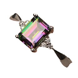 Aunimeifly Deals Rings Women Princess Cut Mystic Rainbow Rings Engagement Diamond Rings Jewelry Gift