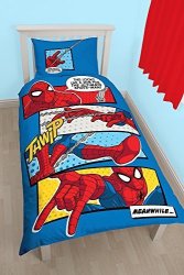 CW Spiderman 'webhead' Reversible Panel Single Bed Duvet Quilt Cover Set