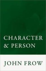 Character And Person Hardcover