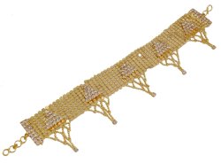 18K Gold Plated Ethnic Bollywood Wedding Party Women Hand Chain Bracelet Jewelry IMRB-BBG9A